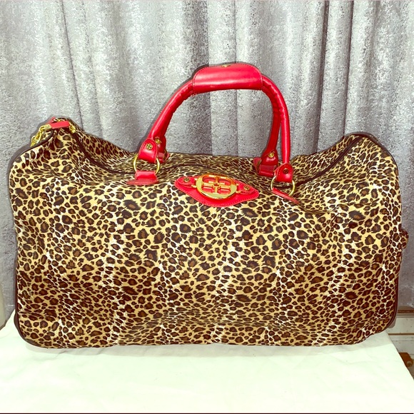 Cheetah Print Iman Rolling Duffle Bag 